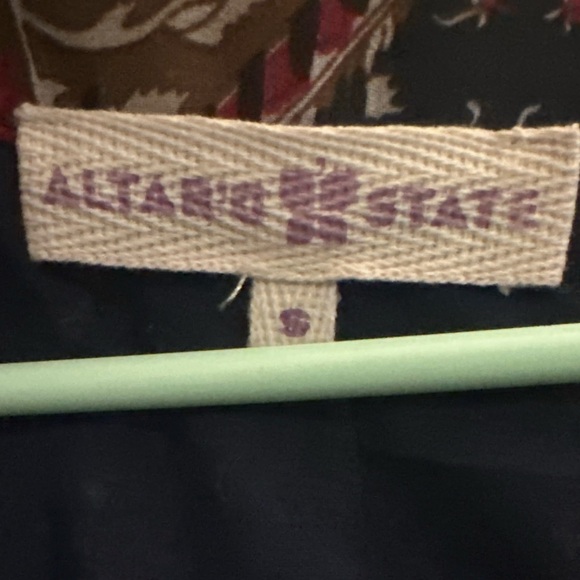 Altar’d State Paisley Boho Tunic Dress Navy Rust Floral Bohemian Lined Small - Picture 5 of 8